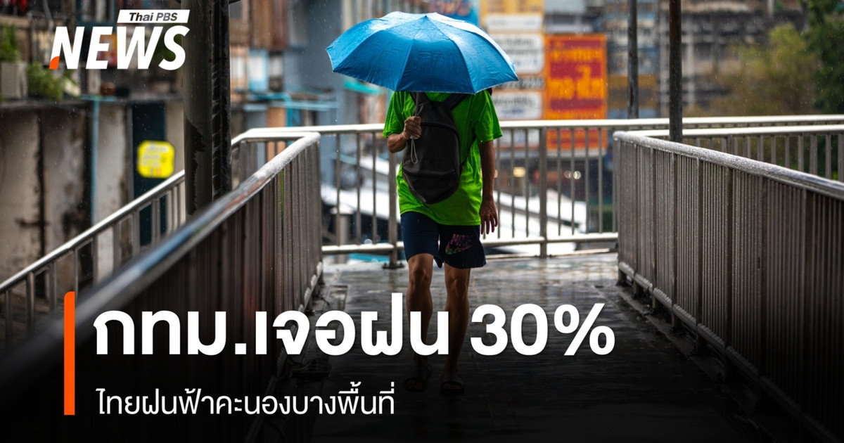 สภาพอากาศวันนี้ ไทยฝนฟ้าคะนองบางพื้นที่ กทม.เจอฝน 30%